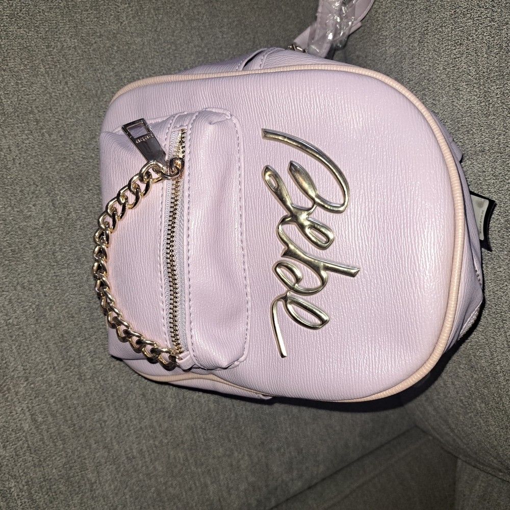 Bebe Pastel Purple Backpack with Chain Accent